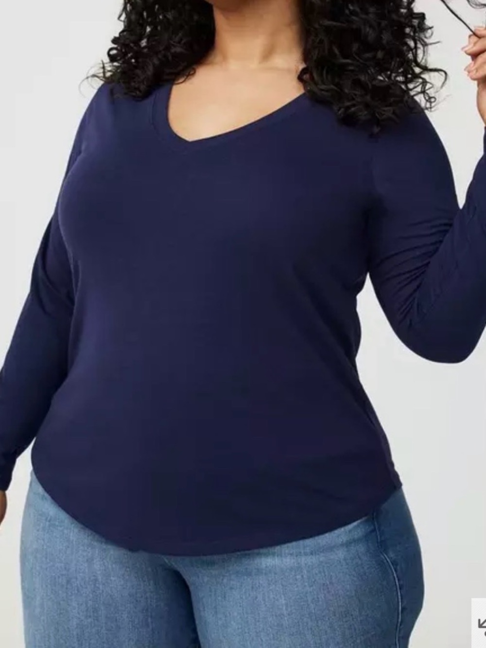 NWOT Torrid Girlfriend V-Neck Signature Jersey Long Sleeve Tee Size 5x (28)